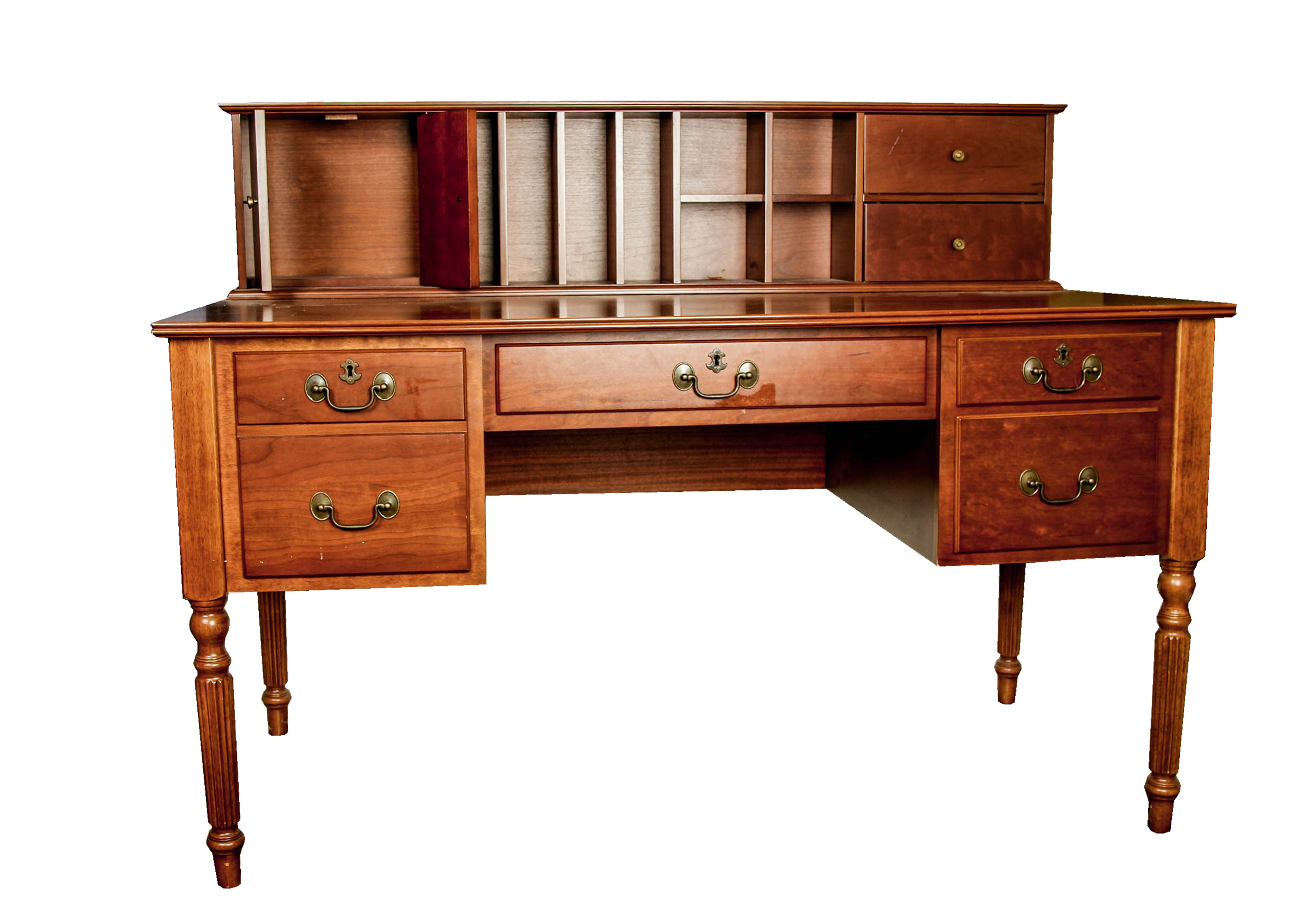 Mahogany Bombay Desk with Hutch EBTH